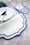 Blue Color Double Wrap Embroidered 8 Piece Set Placemat And Cocktail Napkin