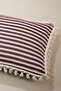 Single Special Design Claret Red Striped Linen Pompom Throw Pillow Pillow Case 35x55 Cm - 8