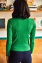 Women's Grass Green Half Fisherman Shiny Textured Knitwear Sweater KZK-19000127 - 5