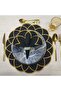 Black And Gold Embroidered Plate, American Service - 2