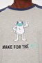 Navy Blue-Grey 100% Cotton Regular Fit Crew Neck Pajamas Set Thmaw22Pt0440 - 4