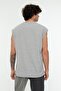 Basic Lacivert-Gri 2'li Paket Oversize/Geniş Kesim Pamuklu Kolsuz T-Shirt/Atlet TMNSS22AL0070 - 9