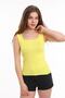 Women's Yellow Sleeveless Blouse Thick Strap Athlete Slim Summer Square Collar Knitwear - 2