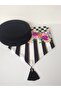 Placemat Set 4 Black Color Plate, Checkered (Mackenzie Flower Pattern) Runner. - 3