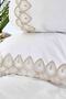 Fidelle Gold Double 100% Cotton French Lace Duvet Cover Set - 3