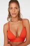 Turuncu Dokulu Üçgen Push Uplı Bikini Üstü TBESS21BU0010 - 2