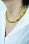 Peridot Natural Cracked Stone Necklace (zebercet) - 2