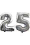 Best 25 Years Number Foil Balloon Silver 40 Inch 100 cm
