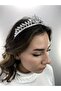 Silver Color Thin Crystal Henna and Bridal Crown – Wedding & Henna & Wedding, Stylish Design, Women's Accessory - 3