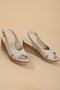 Women's Platform Heeled Sandals Cross Back Tie Nude - 4