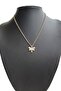Dragonfly Figured Zircon Stone Gold Color Necklace