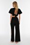Beach Clothing Black Woven Flared Cotton Beach Pants Tbess21Pl0493 - 4