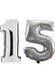 Best 15 Year Old Number Foil Balloon Silver 40 Inch 100 cm