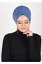 Indigo Colored Drawstring Ready Made Bonnet - 3