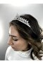 Silver Color Thin Crystal Henna and Bridal Crown – Wedding & Henna & Wedding, Stylish Design, Women's Accessory - 4