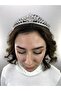 Silver Color Thin Crystal Henna and Bridal Crown – Wedding & Henna & Wedding, Stylish Design, Women's Accessory - 5
