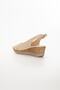 Women's Platform Heeled Sandals Cross Back Tie Nude - 6