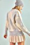 Women's Gray Square Patterned Knitwear Sweater 20011154 - 6