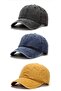 Antique Denim Washed 3-Piece Hat Combination Summer Cotton Yellow Black Navy Blue - 4