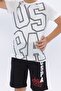 Cream Black Boy's Crew Neck Bermuda Suit - 5
