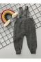 Smoke Color Front Buttoned Strap Adjustable Unisex Baby Knitwear Salopet Leggings Trousers - 2