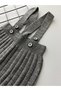 Smoke Color Front Buttoned Strap Adjustable Unisex Baby Knitwear Salopet Leggings Trousers - 3