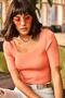 Women's Salmon Square Collar Above Waist Knitwear Blouse BLZ-19001378 - 3