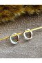 Water Green - White Enamel Small Hoop Earrings 1 cm
