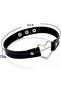 Black Leather Chocker Heart Choker Necklace Jewelry 35 cm - 3