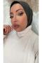 Women's Hijab Anthracite Snap-Fast Neck Collar Hijab Bonnet Model Scarf Shawl - 2