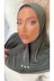 Women's Hijab Anthracite Snap-Fast Neck Collar Hijab Bonnet Model Scarf Shawl - 6