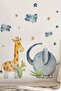 Elephant And Giraffe Themed Kids Room Wall Sticker Set