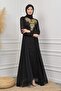 2010 Model Black Sequined Hijab Evening Dress - 2