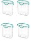 ® 4 Pieces Air and Water Liquid Proof 2.4 Liter Food Storage Container with Lockable Lid and Gasket - SA590