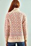 Women's Cream Turtleneck Patterned Knitwear Sweater 20011189 - 3