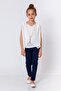 Baby Girl Stripe Detailed Navy Blue Trousers - 2