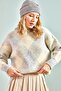 Women's Gray Square Patterned Knitwear Sweater 20011154 - 5