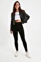 Black High Waist Basic Elastic Waist Interlock Knit Leggings TWOAW20TA0047 - 5