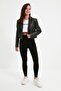 Black High Waist Basic Elastic Waist Interlock Knit Leggings TWOAW20TA0047 - 8