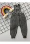 Smoke Color Front Buttoned Strap Adjustable Unisex Baby Knitwear Salopet Leggings Trousers