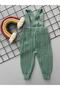 Mint Color Front Buttoned Strap Adjustable Unisex Baby Knitwear Salopet Leggings Trousers - 2