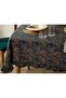 Florals Polycotton Ruffle Tablecloth 150x220 Cm Dark Blue - 2