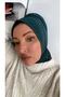 Women's Hijab Emerald Snap Neck Collar Hijab Bonnet Model Scarf Shawl - 4