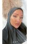 Women's Hijab Anthracite Snap-Fast Neck Collar Hijab Bonnet Model Scarf Shawl - 3