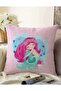 Double Sided Pink Background Digital Printed Children's Room Raschel Knitted Pillowcase with Mermaid Design
