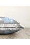 Reversible Grey Stripes with Blue Star Design Baby Room Raschel Knit Pillow Cushion Cover - 3