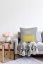 Double Sided Gray Yellow Teddy Bear on Pink Floor Baby Room Raschel Knitted Pillow Throw Pillow Cover - 2
