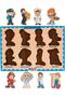 Wooden English Shapes-fruits-professions-forest Animals Set of 4 Educational-tutorial Puzzle - 9
