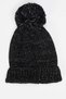 Women's Black Red Pompom Knitwear Beret R7505AZ20WN