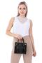 Women's Black Crocodile Material Small Size Handy and Stylish Bag with Shoulder Strap - 2